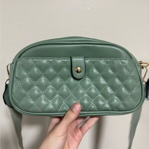 Green Quilted Crossbody Bag